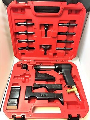 Rivet Gun Kit w/ 2x rivet Gun Bucking Bar Rivet Sets and Tool Pouch BRAND  NEW